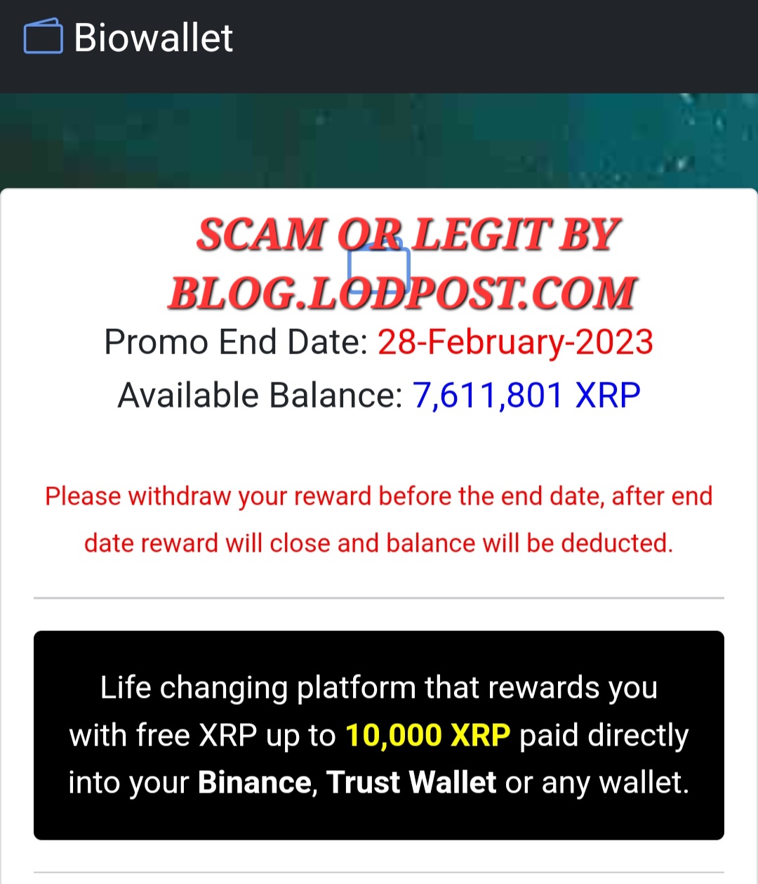Biowallet Review Scam or Legit Biowallet.store Login Sign-up